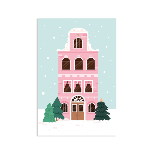 Minikaart - kerst huisje