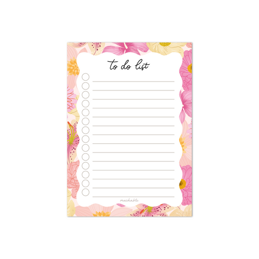 Notitieblok to do list bloemen
