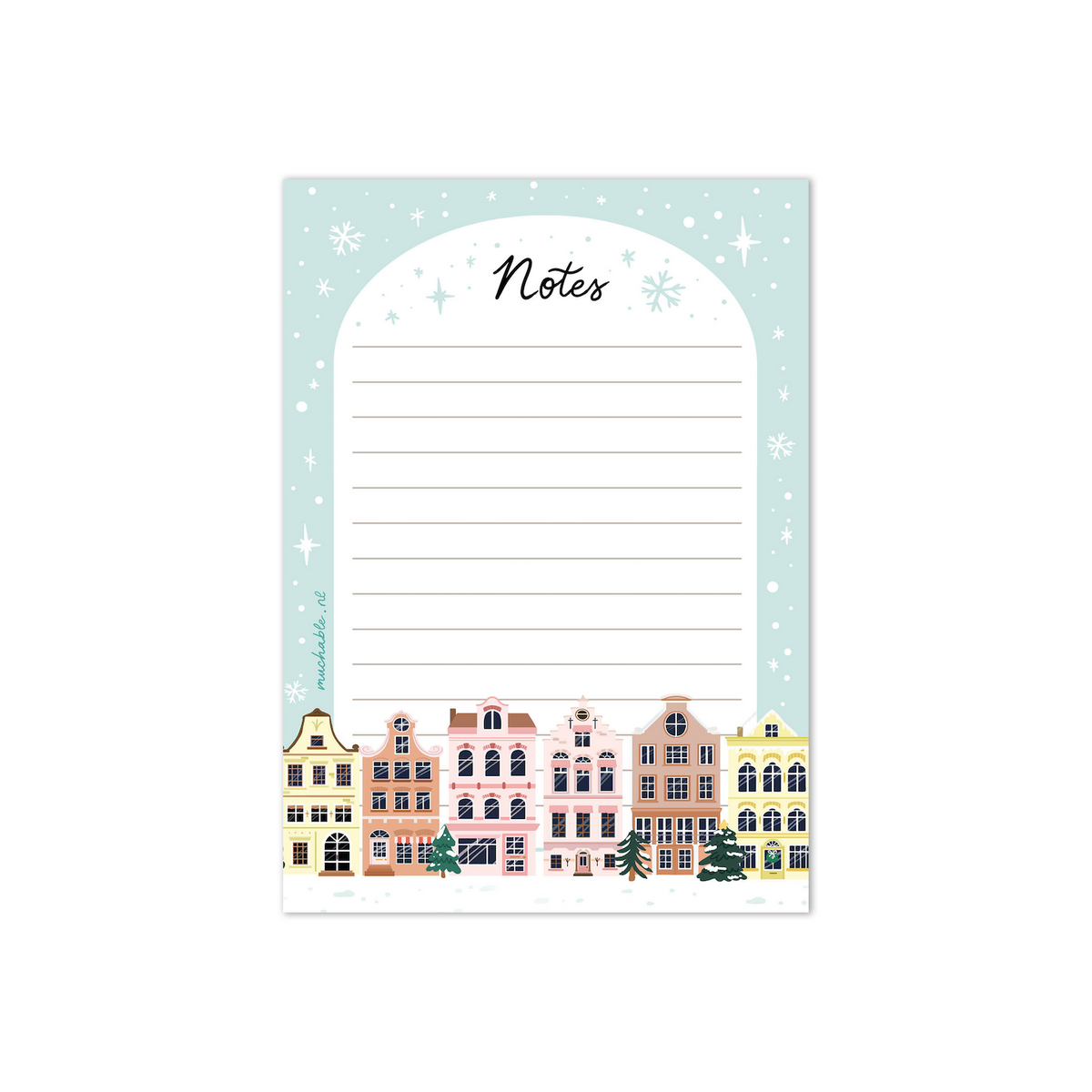 Notitieblok notes winterhuisjes