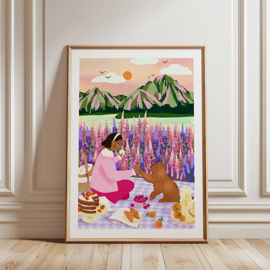 A4 Poster vrouw met hond