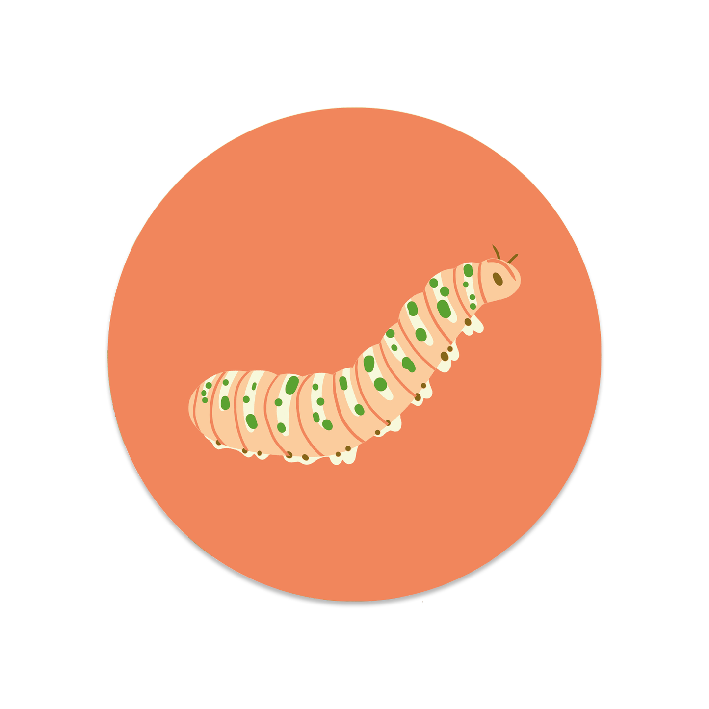 Round sticker caterpillar