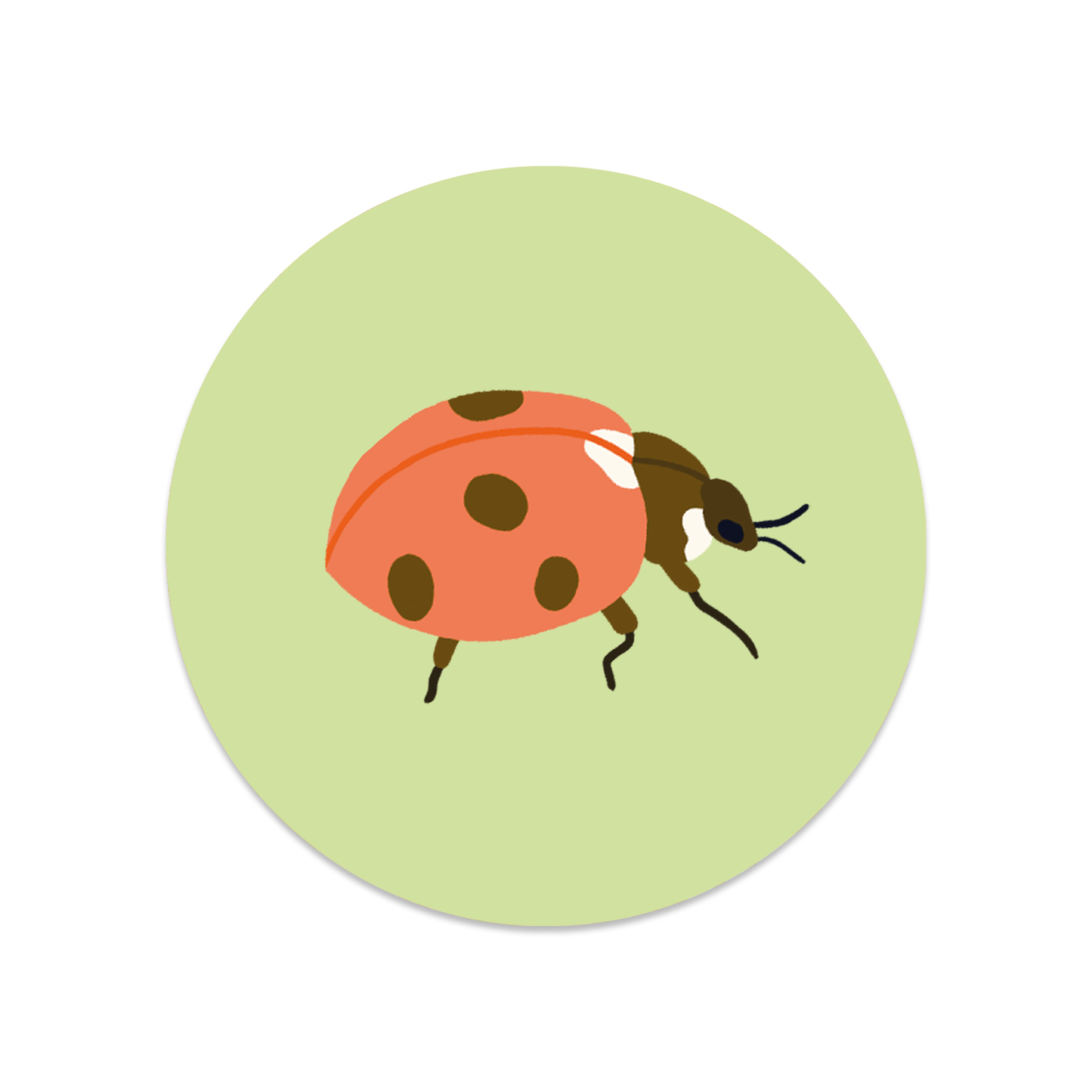 Ronde sticker lieveheersbeestje