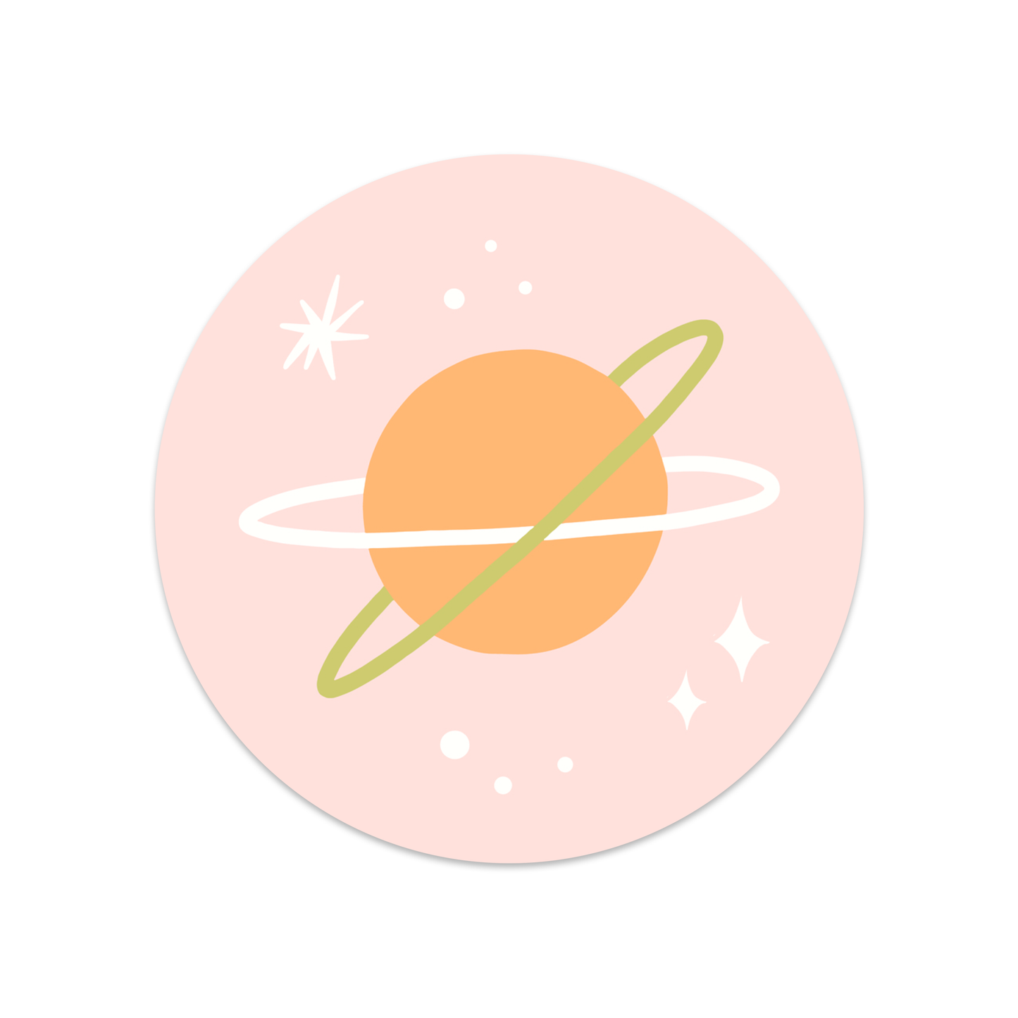 Round sticker planet