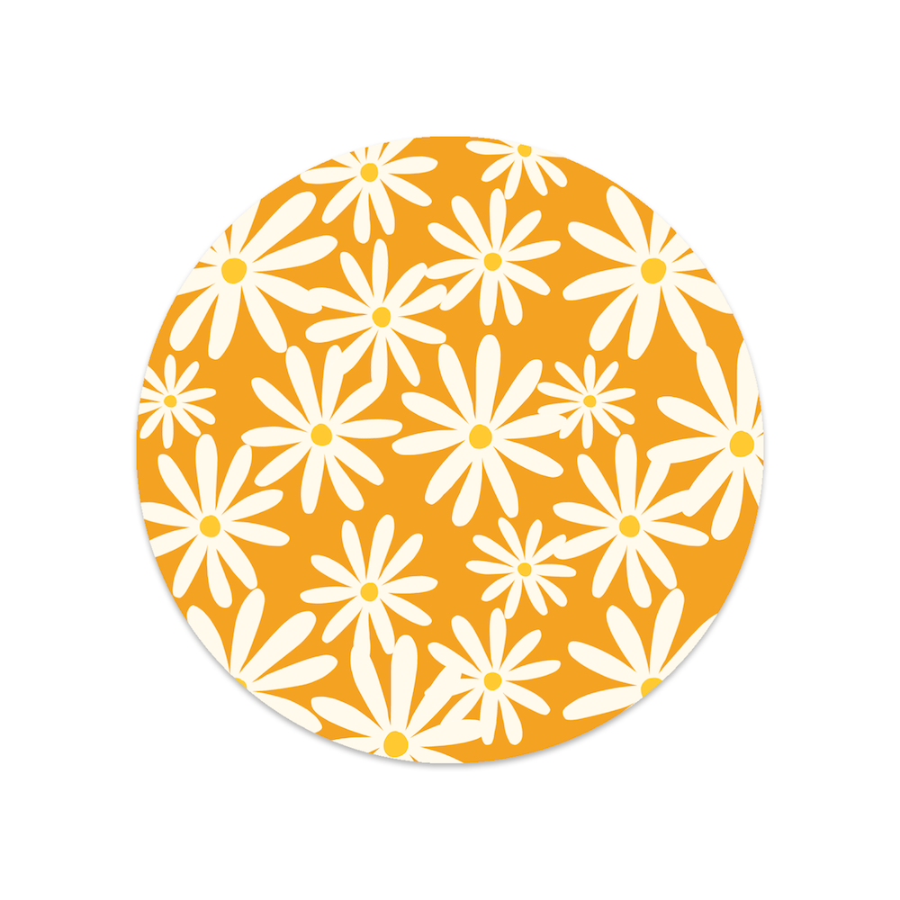 Round sticker daisy pattern