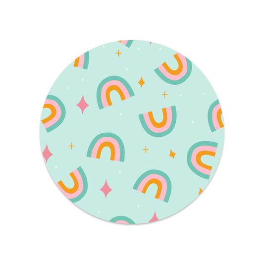 Ronde sticker regenbogen patroon