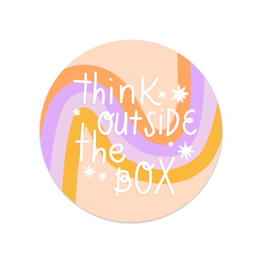 Ronde sticker think outside of the box