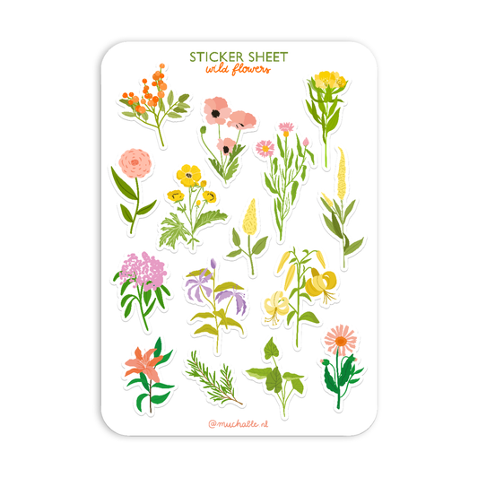 A5 sticker sheet wild flowers