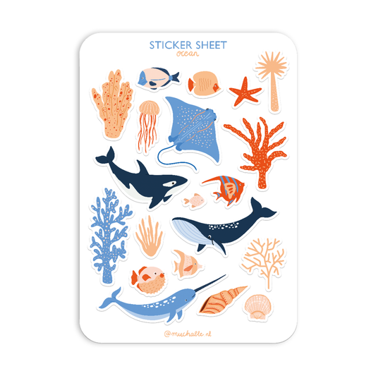 A5 sticker sheet ocean