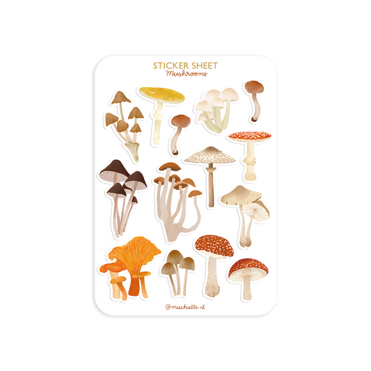 A6 stickervel paddenstoelen