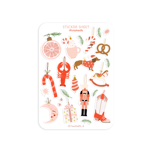 A6 stickervel kerst ornamenten