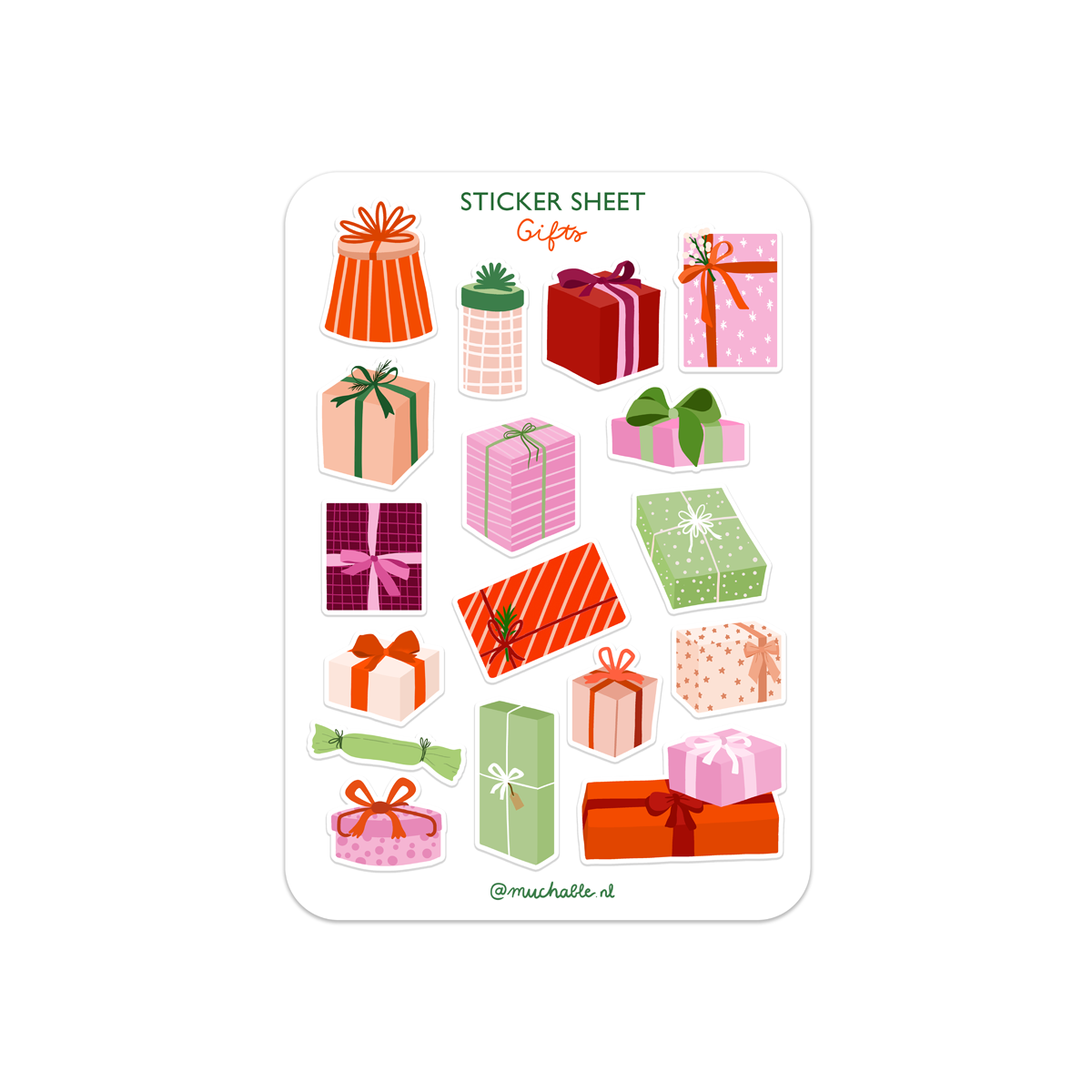 A6 stickervel cadeautjes