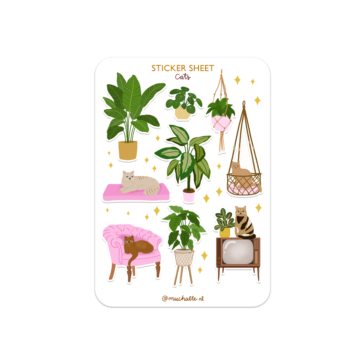 A6 stickervel katten