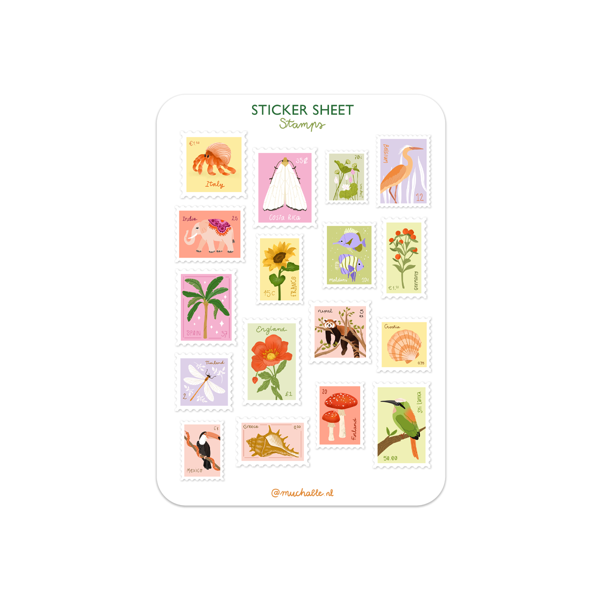 A6 sticker sheet stamps 1