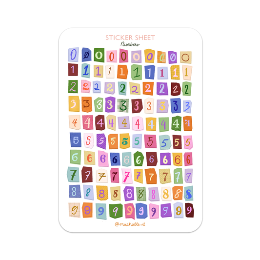 A5 stickervel cijfers