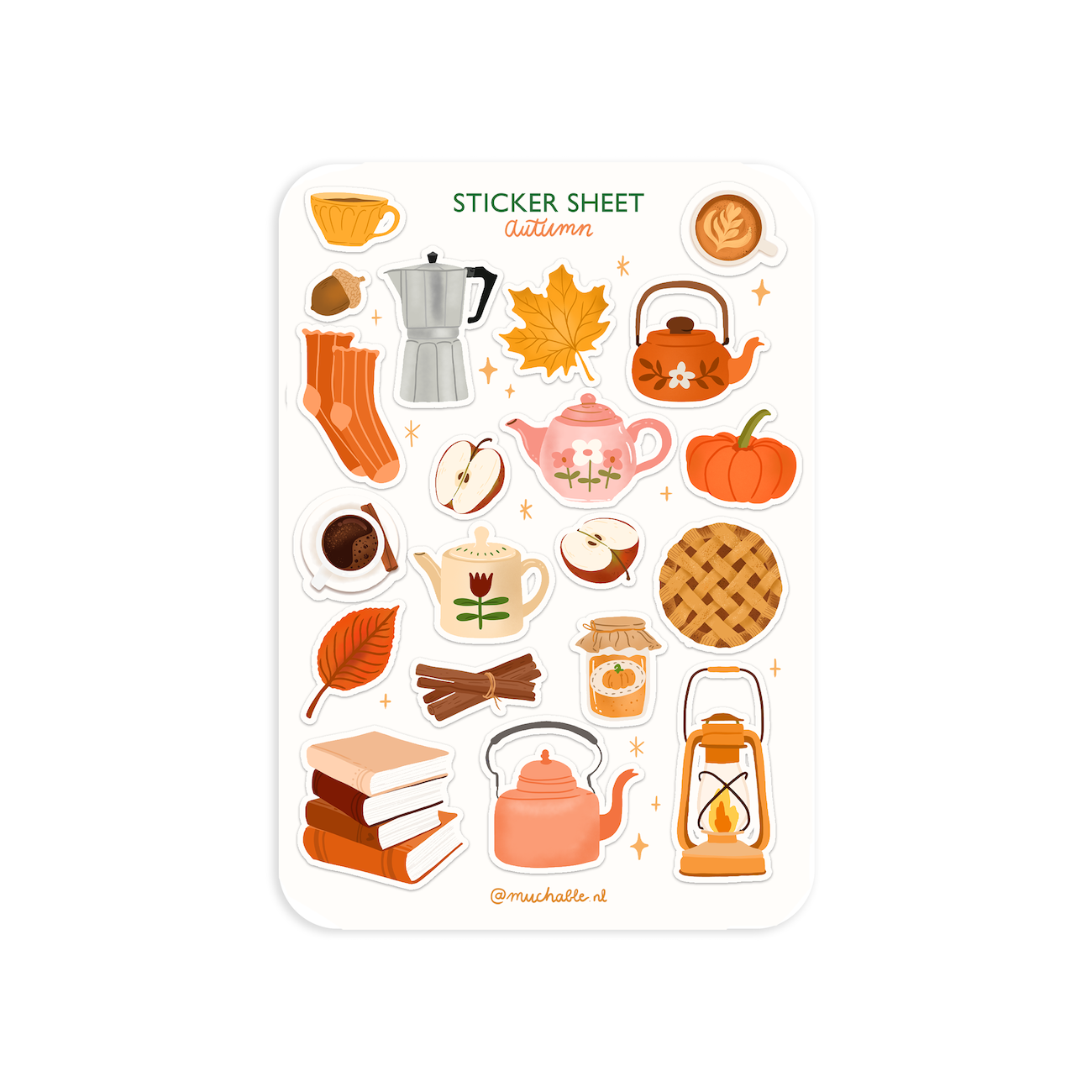 A6 stickervel herfst items