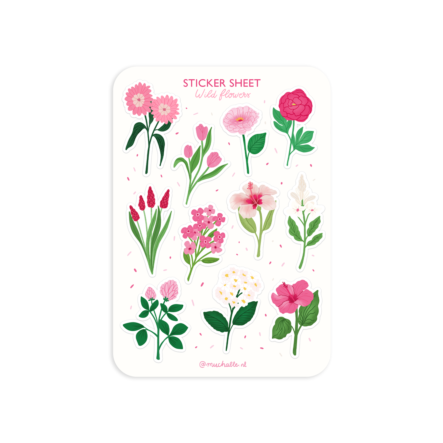 A6 stickervel wilde bloemen