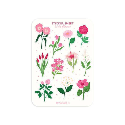 A6 stickervel wilde bloemen