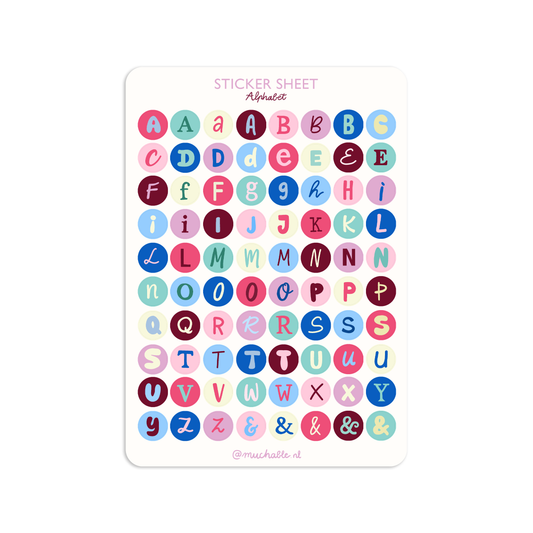 A5 stickervel letters rond