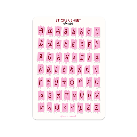 A5 stickervel letters roze