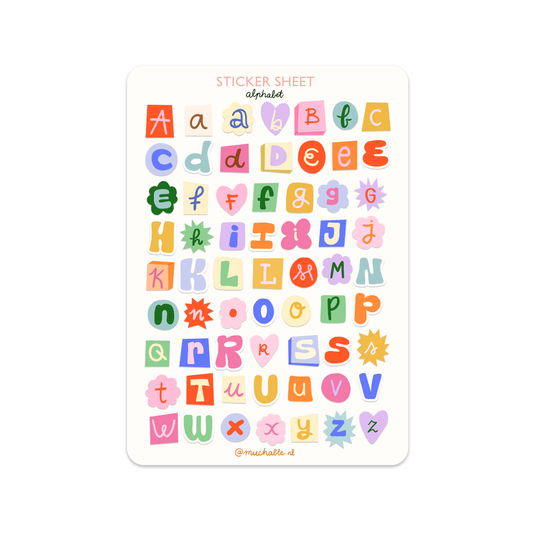 A5 sticker sheet letters