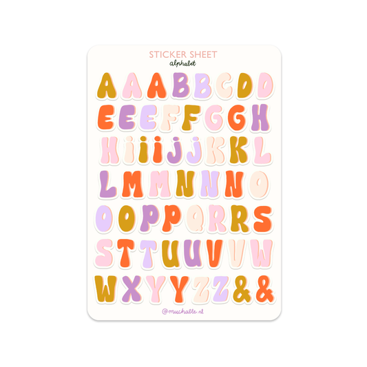 A5 stickervel letters lila