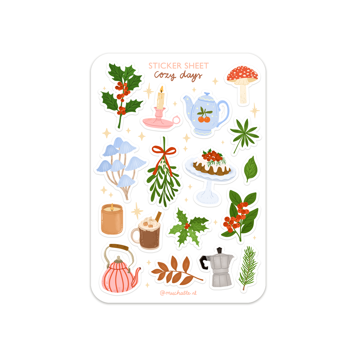 A6 stickervel kerst cozy days