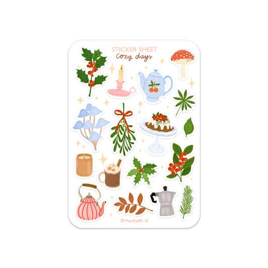 A6 stickervel kerst cozy days
