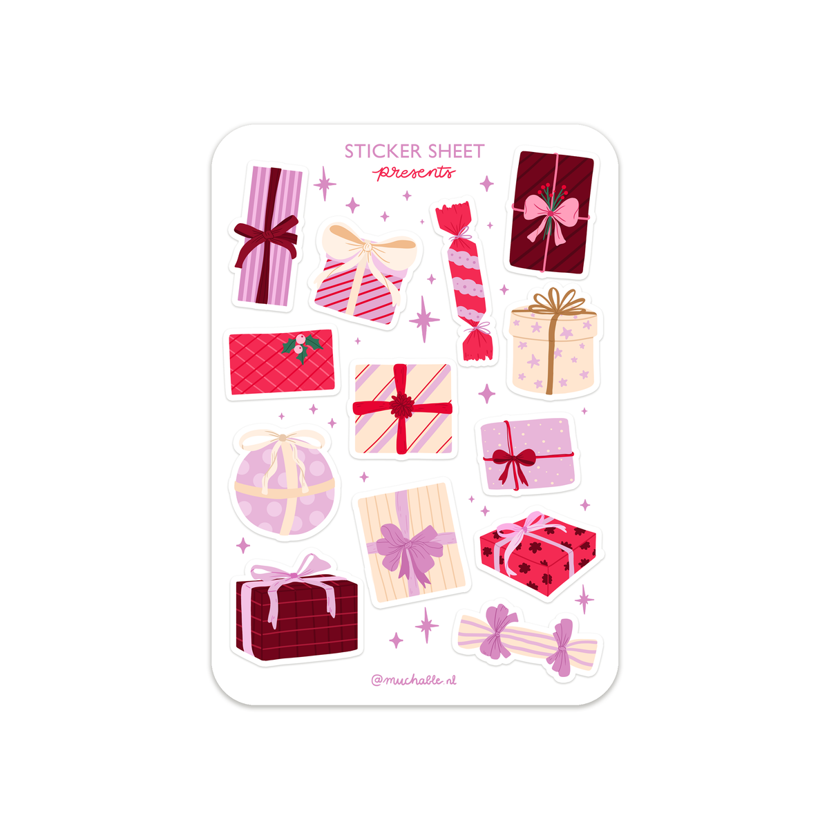 A6 stickervel kerst cadeautjes