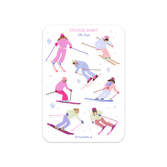 A6 stickervel winter skiën