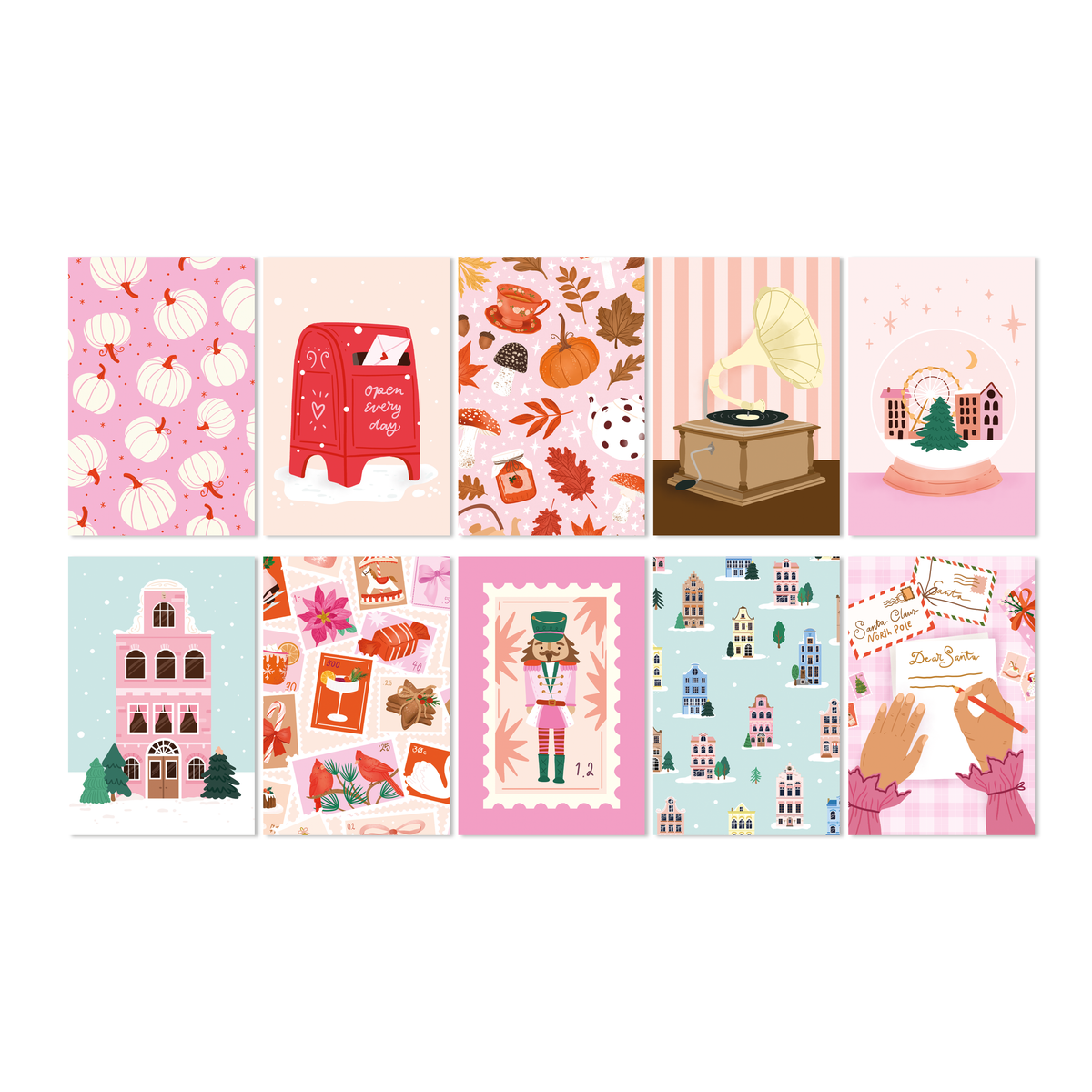 Set minikaartjes kerst 5