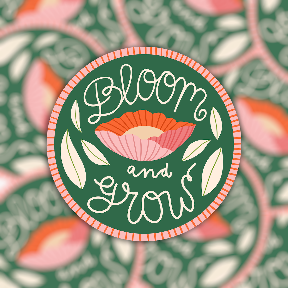 Vinyl sticker bloom and grow