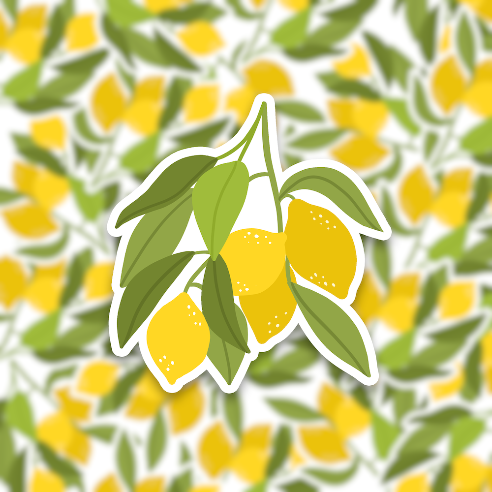 Vinyl sticker lemon illustration