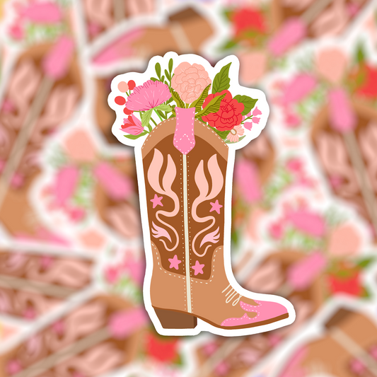 Vinyl sticker cowboyboot