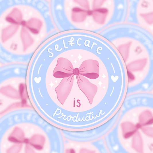 Vinyl sticker selfcare is productive