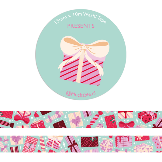 Washitape - kerst cadeautjes