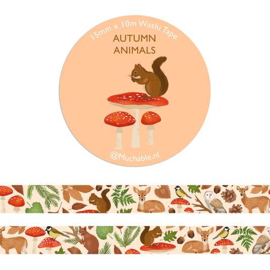 Washitape - herfst dieren