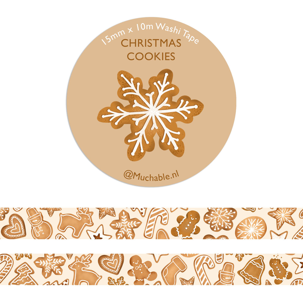 Washitape - kerst koekjes